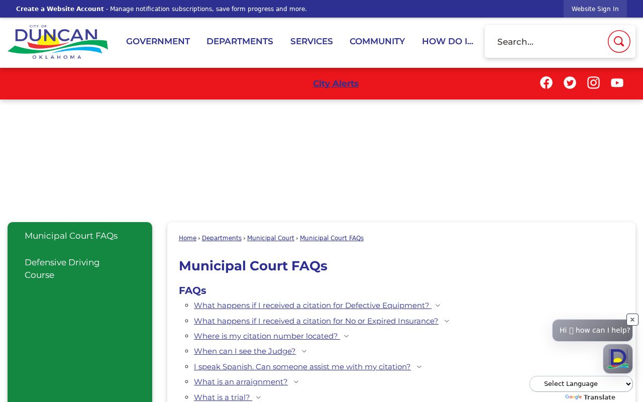 Duncan Municipal Court date and continuance information